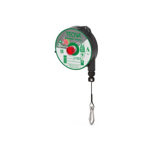 Rétracteur Tecna Outdoor STOP 9346LOD-9350OD — boîtier aluminium, dispositif de blocage à cliquet, 0,5 à 14 kg
