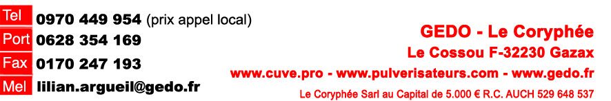 Promo d'automne: Cuve fioul 1500L équipée 72L/mn